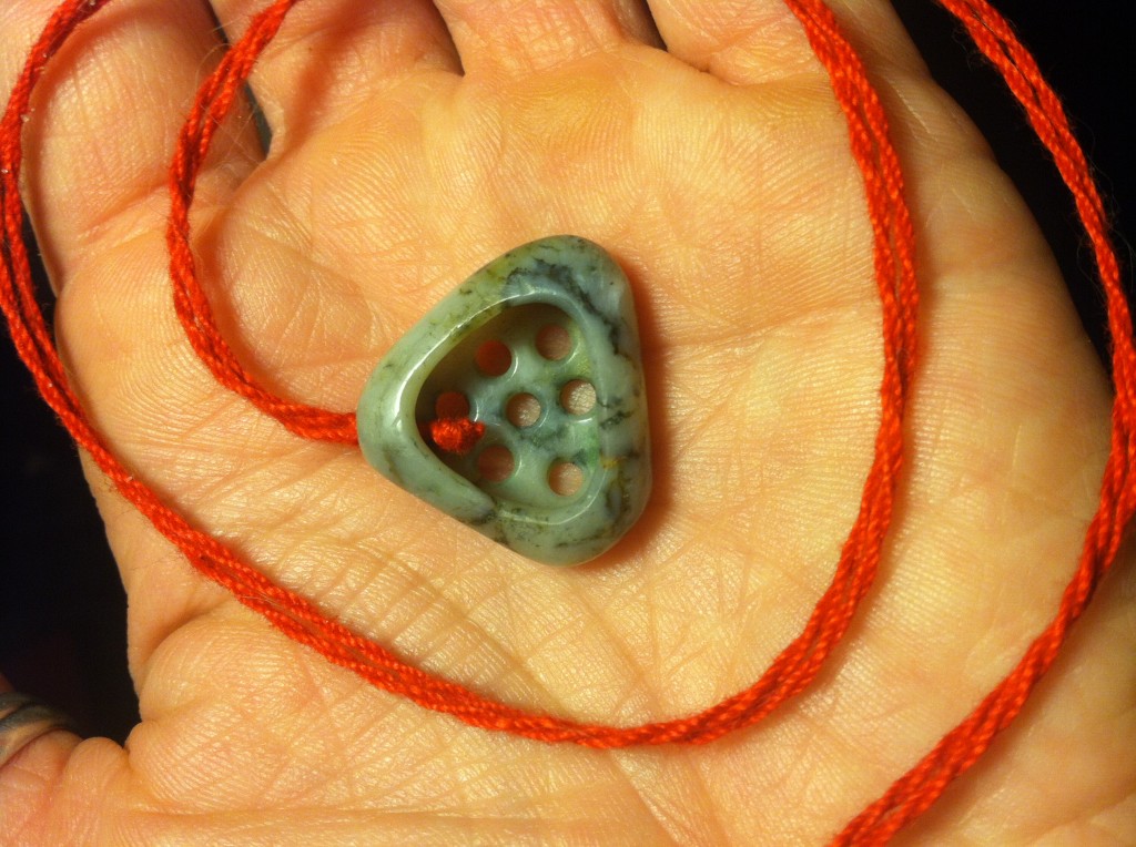 Ray's Jade Necklace Gift. Made from Ocean Beach SF jade. It can blow bubbles too!